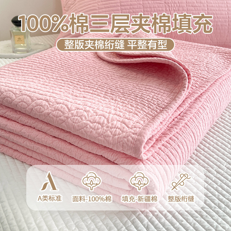 両面綿ベッドカバー単品厚手綿100％ベッドシーツ滑り止め綿充填畳マットオールシーズン対応|undefined