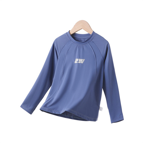 Children's Quick-Dry Sun Protective Long-Sleeve T-Shirt Spring and Summer New Girls' Yoga Training Base Shirt Boys' Sports Top