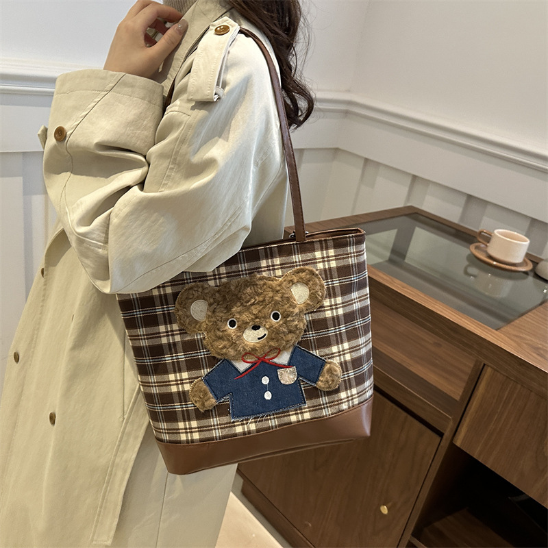 Bolsa de mochila retrógrada de tela de tela para mujeres 2024 nuevo otoño y invierno West Highland tote bolso de gran capacidad de ocio