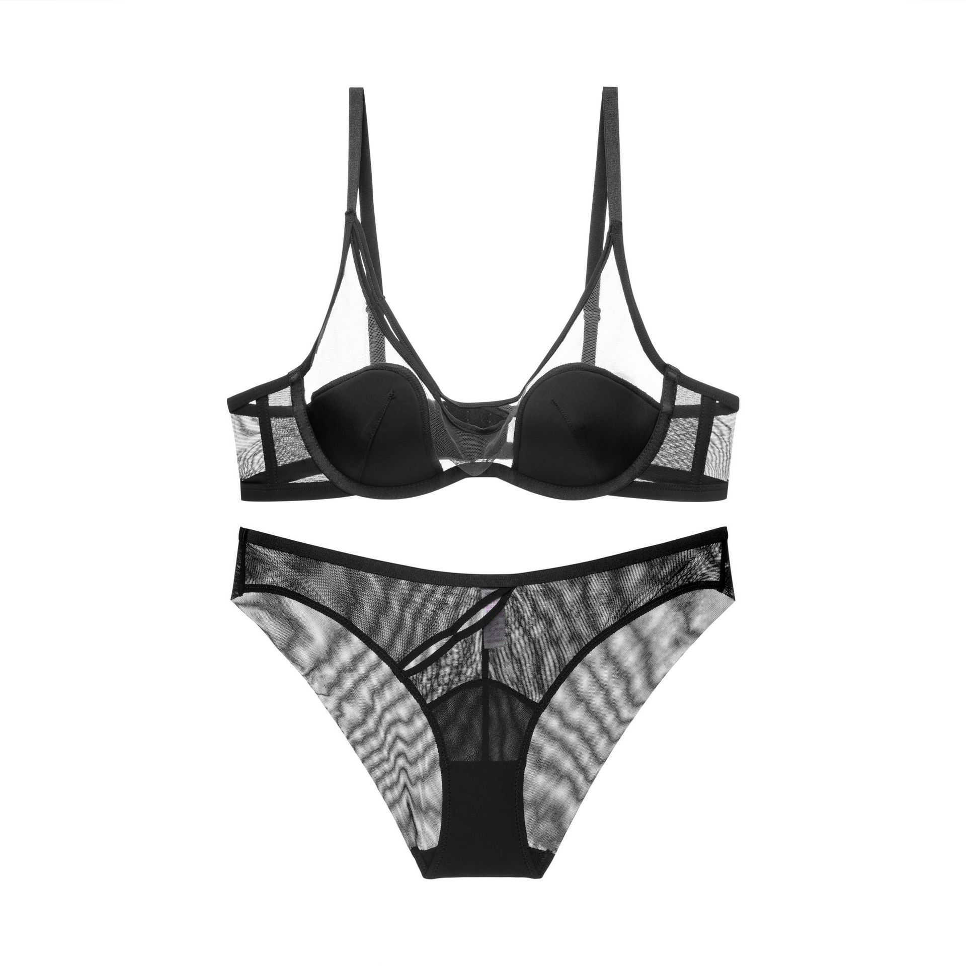 Ropa interior de las mujeres sexy Sujetador de encaje traje transfronterizo puro deseo sin costuras pequeño pecho empuje hacia arriba el comercio exterior sujetador transparente Delgado