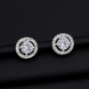 Demi-season earrings, zirconium, Japanese and Korean, internet celebrity, diamond encrusted