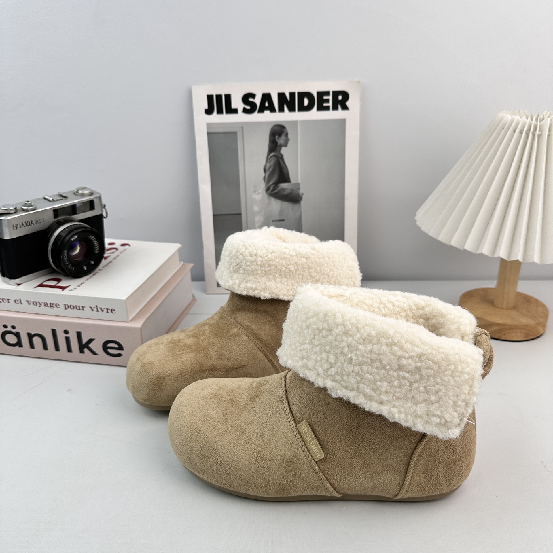 Far Wa2025 otoño y invierno botas de nieve cálidas botas de algodón con suela gruesa aumentando botas Bocken botas cortas para mujeres