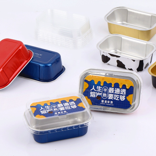 Apure AP168 baked pudding cake grilled cheese with lid rectangular color aluminum foil baking cup