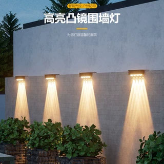 跨境出口太阳能灯庭院户外花园感应led豪宅围墙装饰太阳能洗墙灯