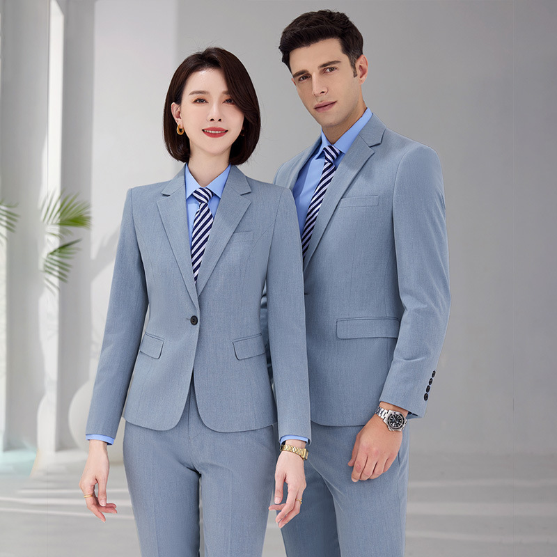 2024 Suit Men's and Women's Professional Workwear Autumn Temperament Business Dress Elastic Suit Jacket Work Clothes Forumwear