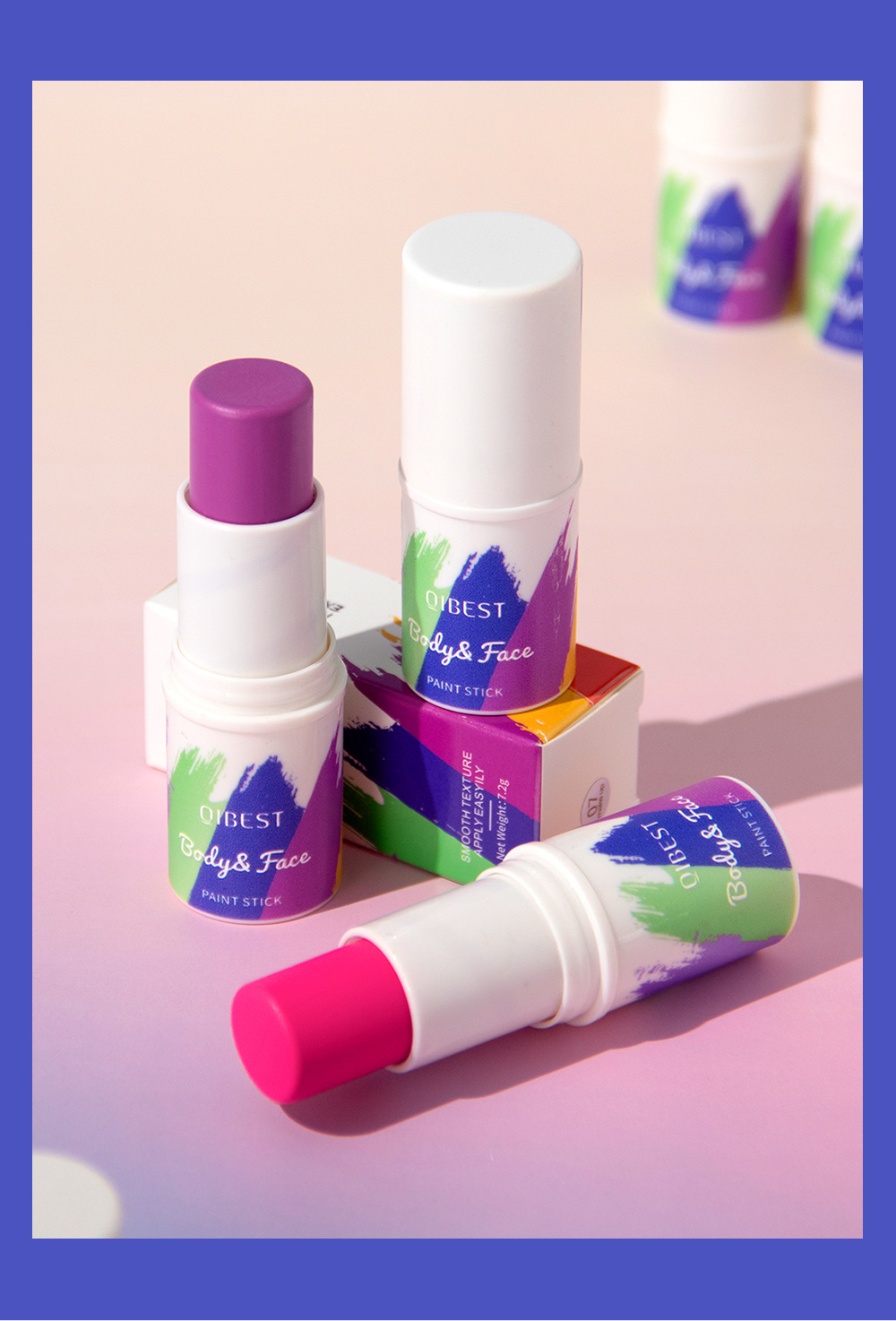 QIBEST body and face painting Stick, natural and three-dimensional contour modification, brightening skin tone, washable face painting pen undefined