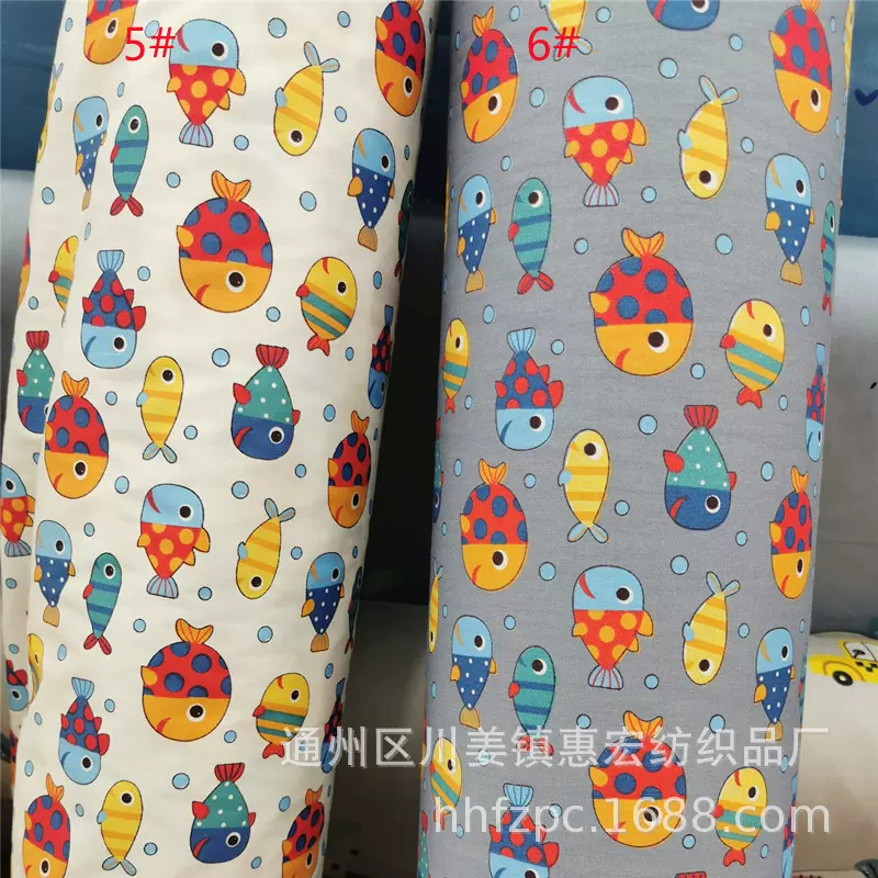 2021秋冬新款斜纹卡通纯棉印花布 儿童床品 豆豆毯 棉衣里布 布料