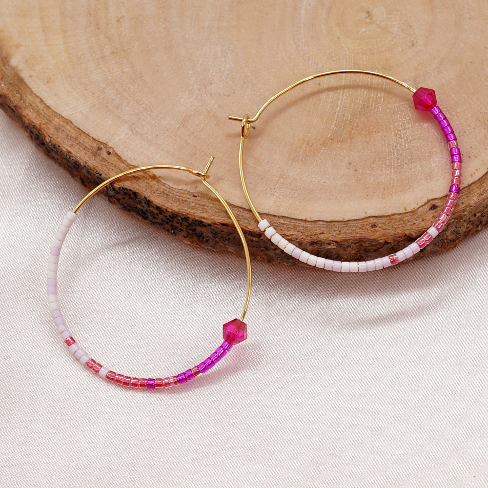 Fashion Geometric Glass Metal Earrings