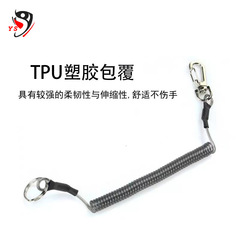 Manufacturer wholesale fishing gear anti-loss rope automatic contraction anti-tension embedded steel wire multi-color optional drop rope spring rope