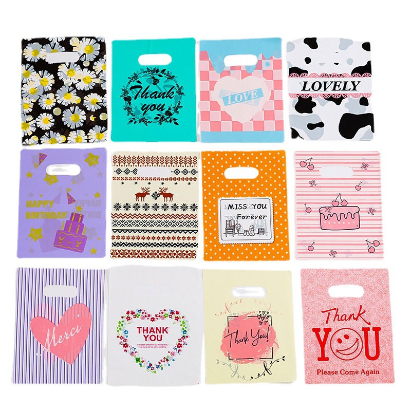 Bolsas de Regalo de Plástico para Comercio Transfronterizo, Bolsas de Mano para Ropa, Venta al por Mayor, 100 Piezas por Paquete