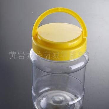 供应圆形糖果罐  带提手零食瓶 PET广口食品包装容器