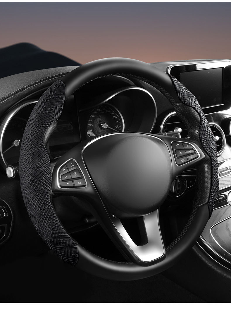 Nano Embossed Card Steering Wheel Cover for All Seasons, Car Handlebar Cover, Cross-Border Wholesale and Retail
