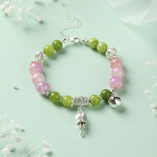 新中式小清新气质铃兰花手链青提奶盖粉水晶手串轻奢高级感手饰女