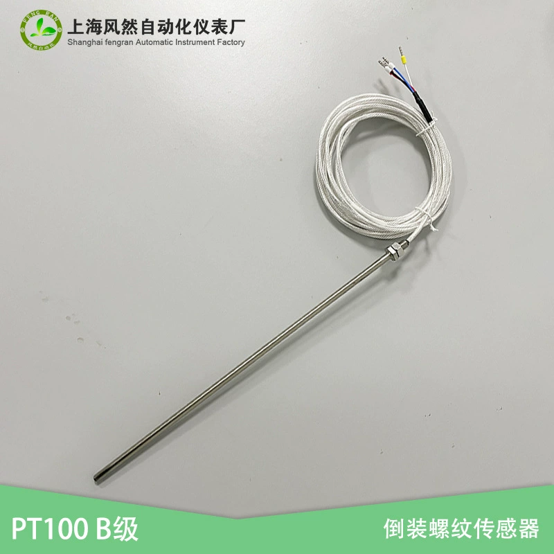 Перевернутый резьбовой датчик температуры четырехпроводный с экранированным датчиком PT100 платиновый термический датчик температуры