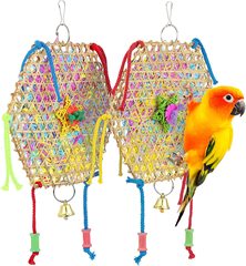 鸚鵡玩具 鳥拉絲草繩玩具 竹編拉絲 紙質 懸掛 鳥籠配件 鳥玩具