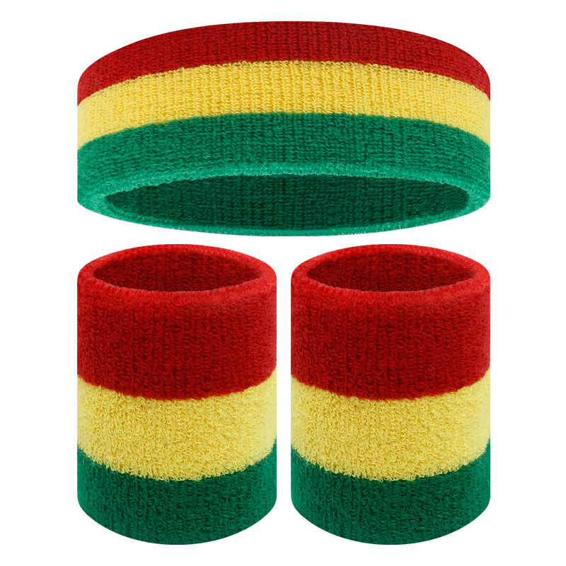 Deportes muñequera diadema absorbente de sudor fitness baloncesto correr sudor-limpieza transpirable pulsera diadema color clip color de punto cálido