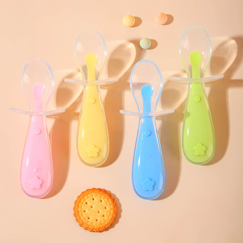 Silicone Spoon Baby Silicone Spoon Silicone Training Spoon Baby Feeding Spoon Children Feeding Tableware Factory Direct Supply