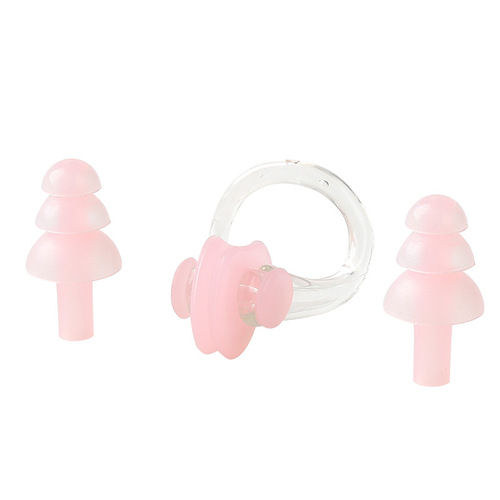 Swimming Nose Clip Earplugs Wholesale Set Swimming Gear Supplies Speed Anti-Choking Adult and Children Boxed Silicone