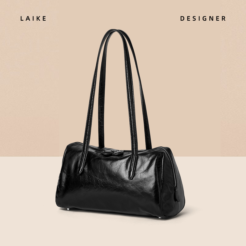 Women's 2024 New Retro Tote Bag, Niche Luxury Underarm Bag, Genuine Leather Large Capacity Commuter Shoulder Bag - Thumbnail 3