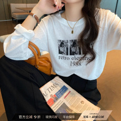 白色长袖恤女装2025年春夏季新款薄款设计打底衫内搭棉上衣