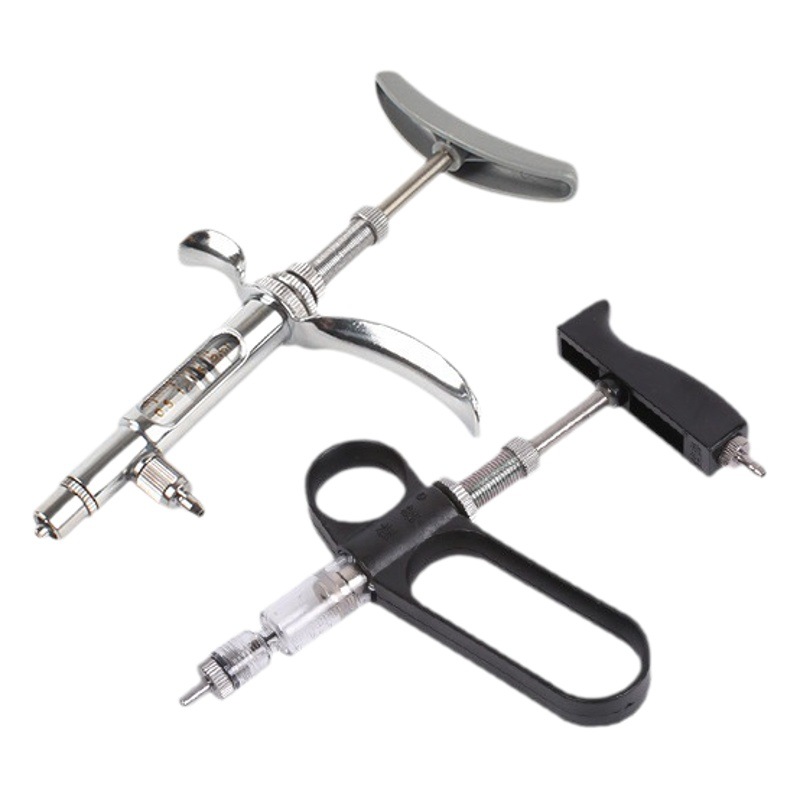 Vacuna de pollo jeringa continua ajustable veterinaria de acero inoxidable Dispositivo de medicina jeringa automática Dispositivo de inyección de ganso de pato