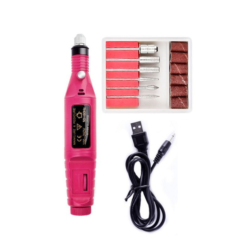 Máquina de pulido de uñas portátil USB tipo pluma herramienta de uñas eléctrica removedor de esmalte de uñas removedor de piel muerta transfronteriza