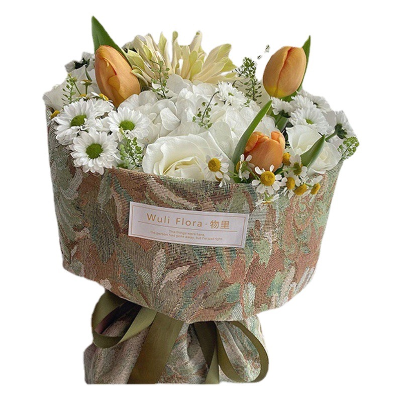 Chanel Estilo Vintage pintura al óleo ramo de embalaje de flores de papel