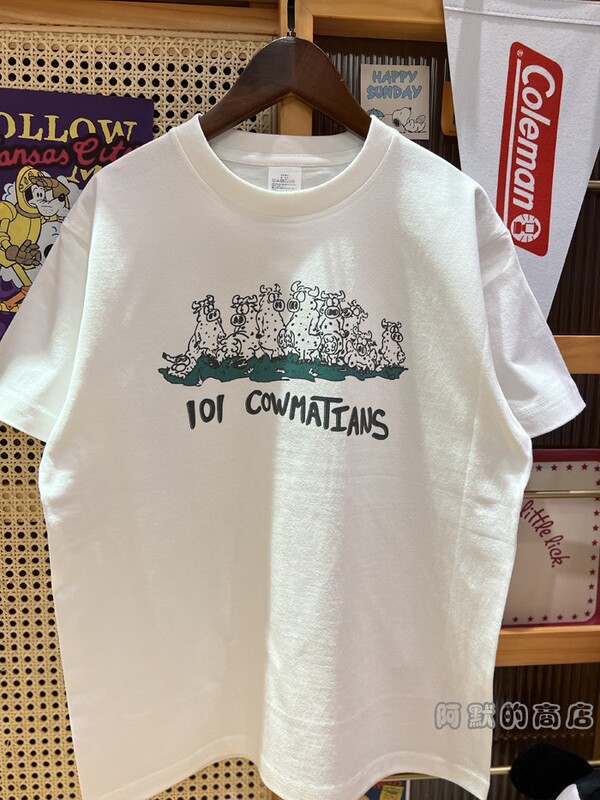 23 Explosions American Retro vintage Fun Cow Loose Casual Pure Cotton Men's and Women's Short-sleeved T-shirt Couple's