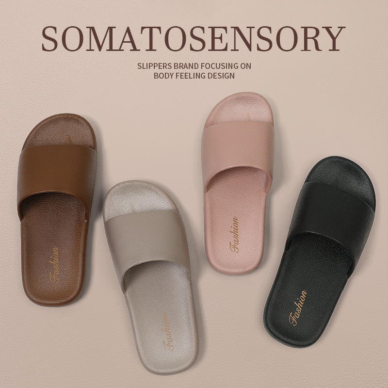 Home Slippers for Men, Summer Household Bathroom Slippers, Guest Bedroom Soft-Soled Slippers, Indoor Couple Slippers