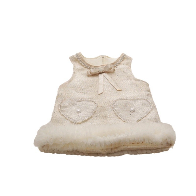 Xianning Seven Girls Little Fragrant Princess Dress Invierno 2025 Nuevo vestido de un año Bebé femenino más falda chaleco de terciopelo Estilo occidental