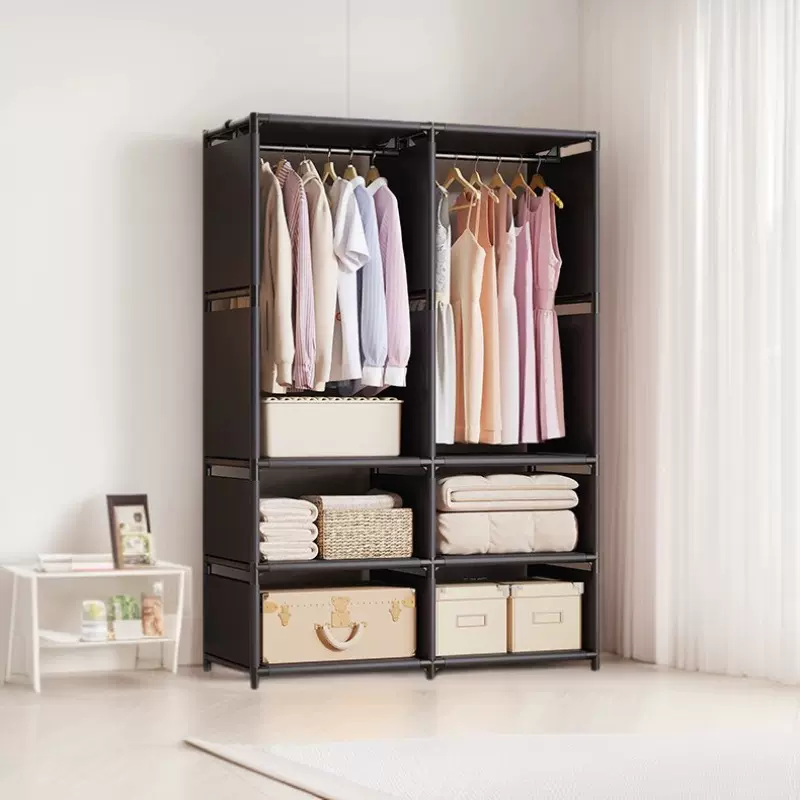 衣柜家用卧室经济型简易柜子防尘收纳置物架子出租房衣橱结实整洁
