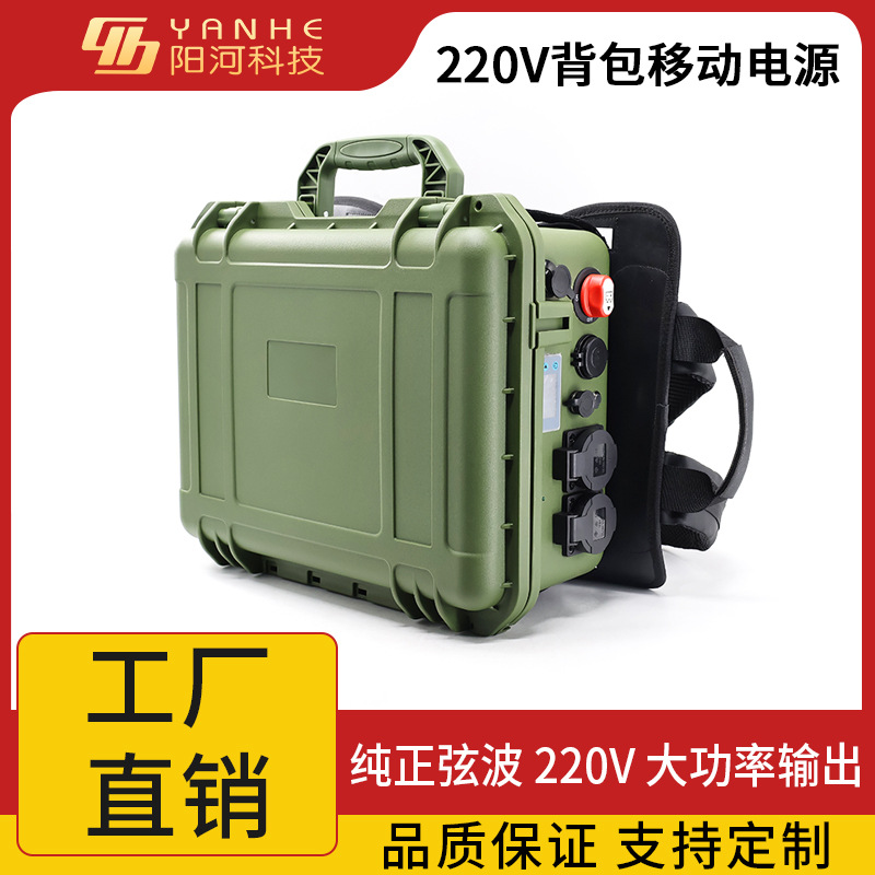 背包移动电源220V1000W户外便携式应急电源纯正波大功率储能电源