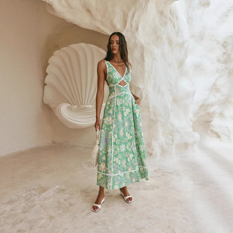 European and American Cross-Border 2026 Aliexpress Independent Site Amazon Personalized Fashion Linen Sleeveless Lace Dress European and American Cross-Border 2026 Aliexpress Independent Site Amazon Personalized Fashion Linen Sleeveless Lace Dress