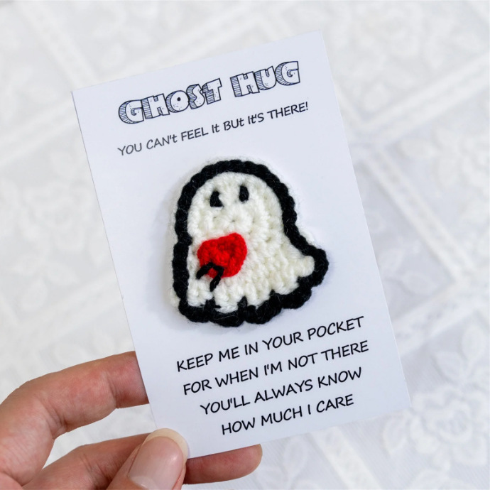 【완성형 카드】 검정 테두리 흰색 유령