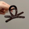 With bow, acrylic, chocolate-brown color