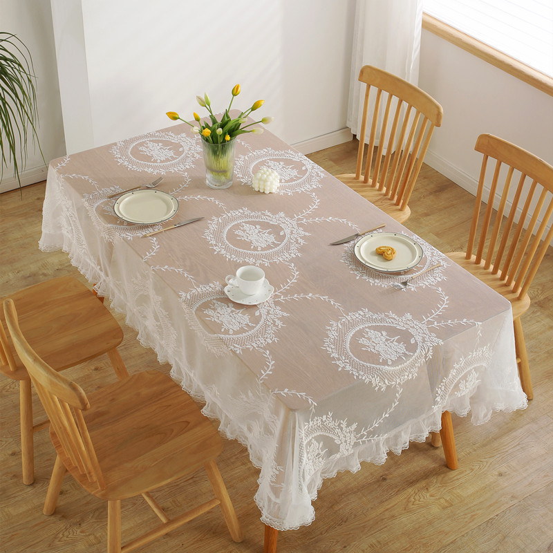 French-style Romantic Pastoral Lace Tablecloth Dessert Wedding Decoration, Photo Shoot, Coffee Table, Dining Table_voghion.com