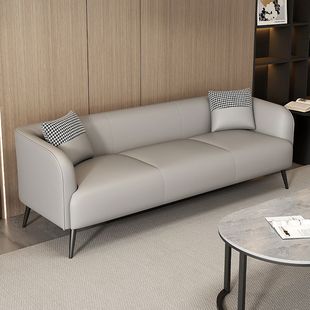 Nordic Fabric Double Three-Person Light Luxury Cat Scratch Leather Sofa Small Apartment Rental Apartment Hotel Living Room Chess and Card Room