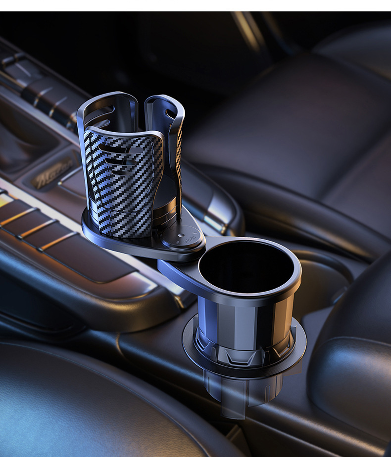 Cross-border car water cup holder multi-functional modified cup holder one minute two vacuum cup central control retractable car water cup holder