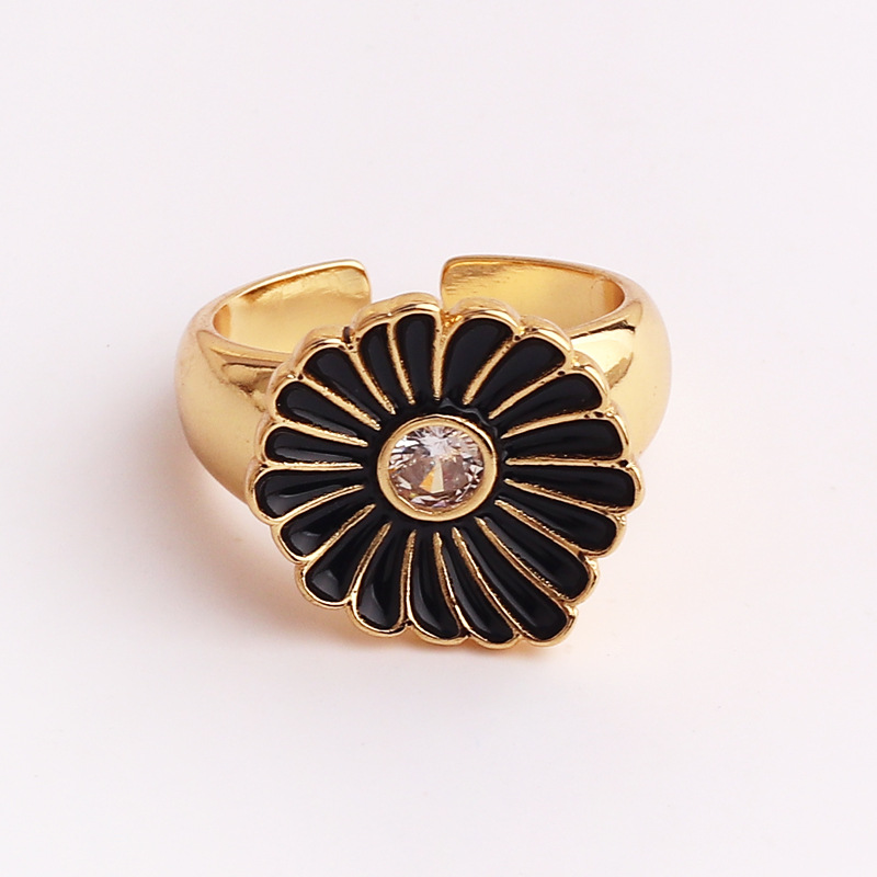 Simple Style Flower Copper Plating Open Ring 1 Piece