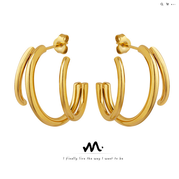 Brand minimalistic fashionable earrings stainless steel