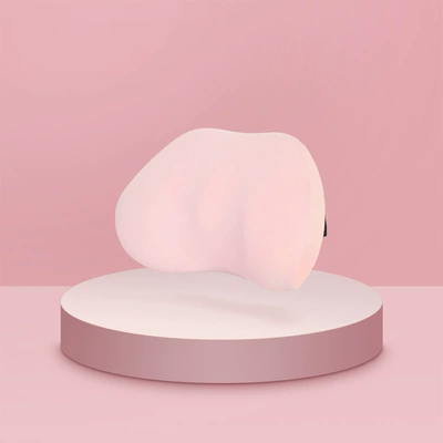 Waist support Foam Car Pillow Neck Pillow - simple-memory-foam-headrest-pink
