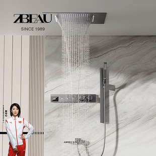 Zbeau's New Canopy Concealed Constant Temperature Digital Display Shower Hidden Embedded Waterfall Shower Home Set Normcore