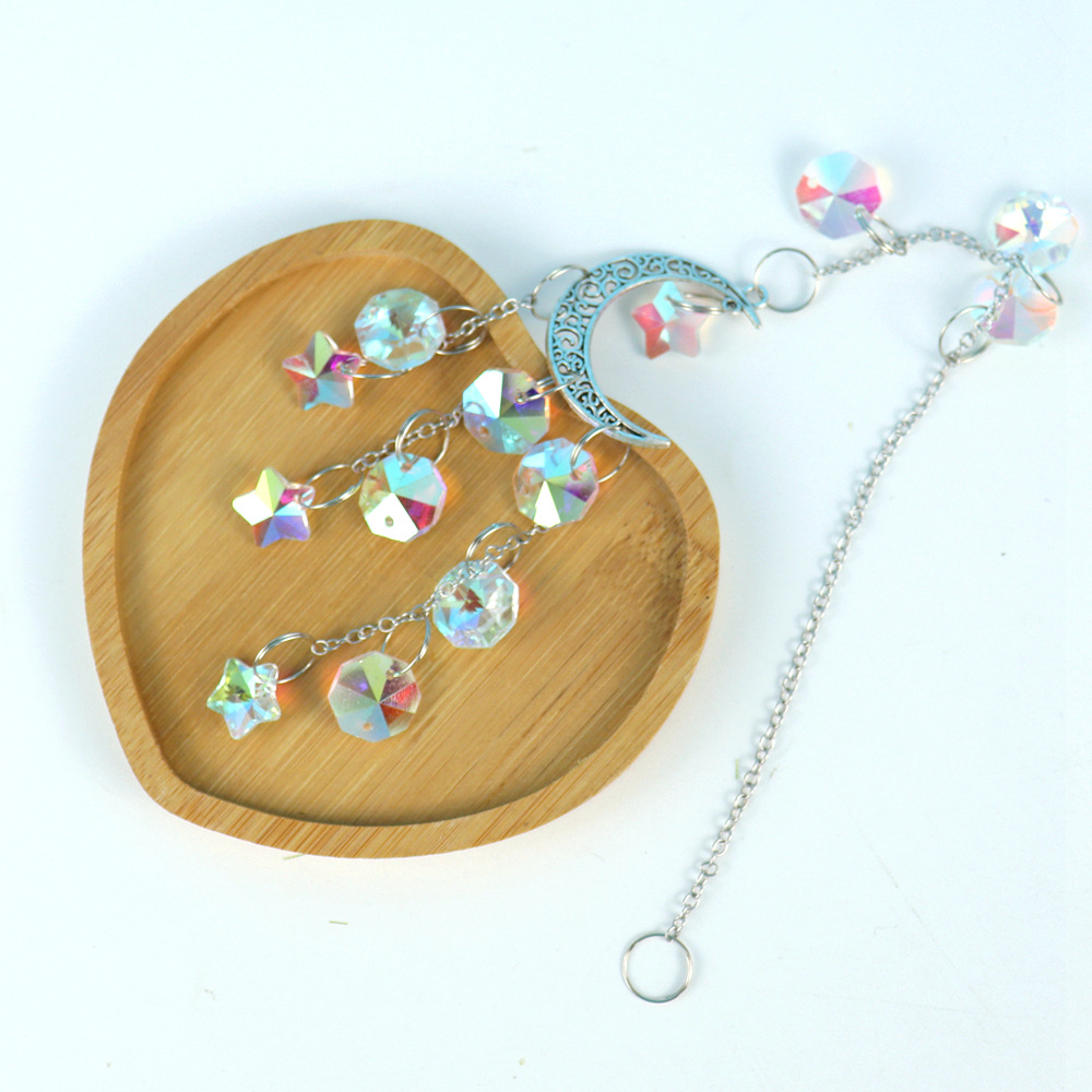 1 Piece Quantity Daily Occasion Fashion Sun Moon Agate Suncatcher Wind Chime Hanging Ornaments