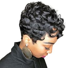 Short Wavy Wig Human Hair ���˰l�S���C�ƚW���ٰl���^��
