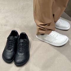 广州高品质~2025秋季新款圆头系带小白鞋男女同款平底休闲运动鞋