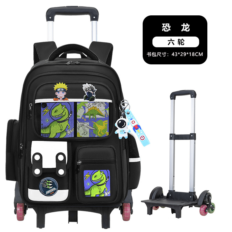 Nuevas mochilas de tirón para estudiantes de primaria 1236 grados niños escaleras de dibujos animados mochila de hombro de gran capacidad para hombres y mujeres