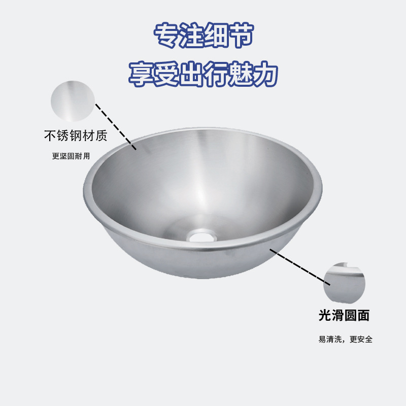 Guangrun Cocina y baño Lavabo redondo de acero inoxidable Lavabo especial para RV GR-599