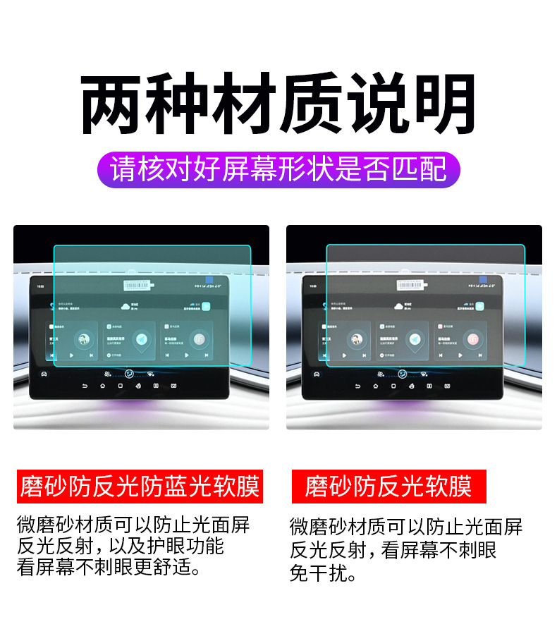 Suitable for BYD car central control screen anti-blue light soft film, Yuan Pro navigation dashboard screen protector