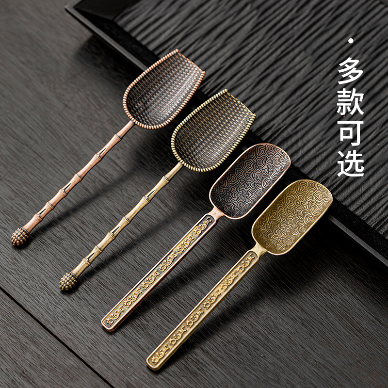 합금 쓰레기통 Xiangyun 작은 술 긴 손잡이 단일 작은 차 삽 차 세트 액세서리 차 숟가락 향기로운 재 숟가락 삽을 가지고