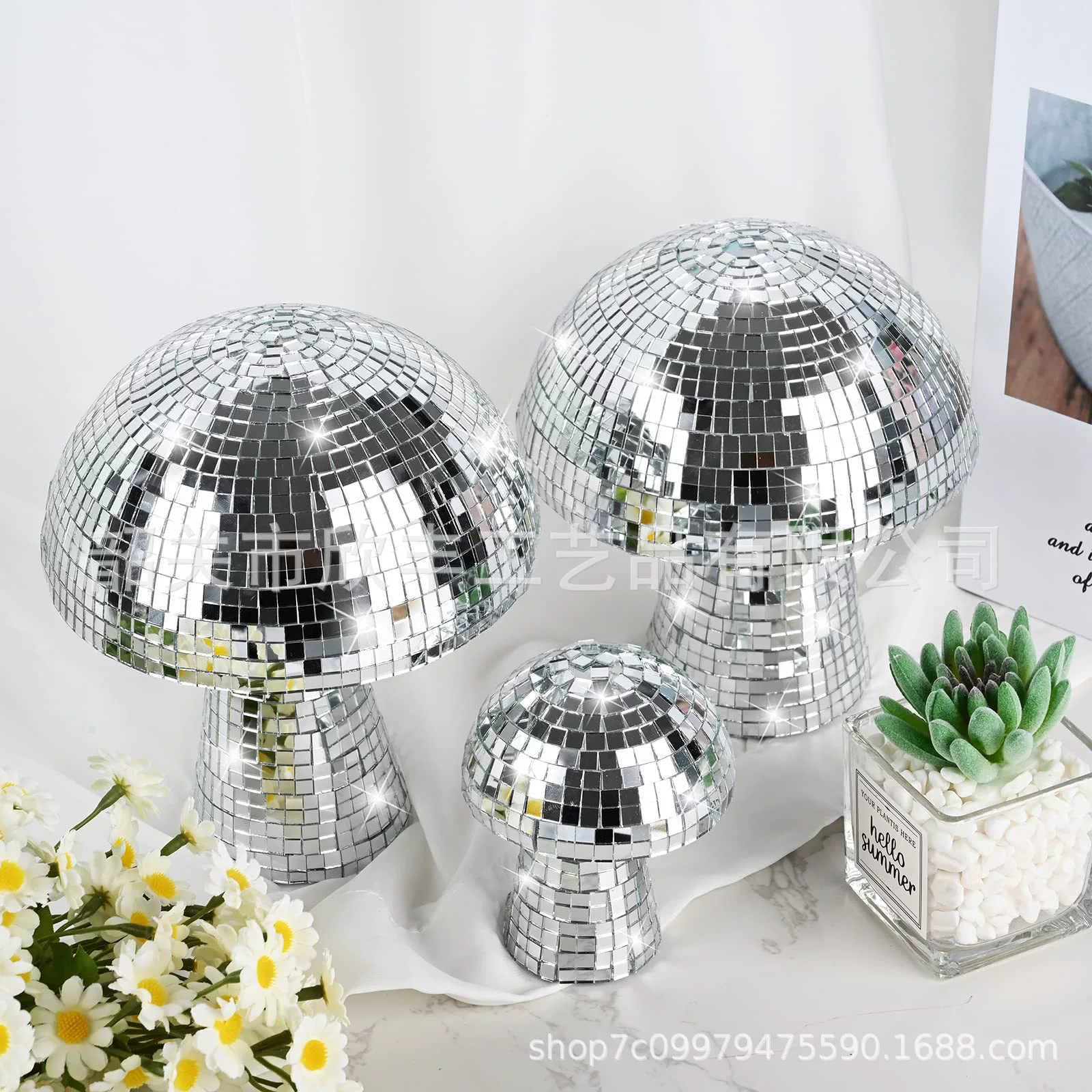 Mushroom Disco Ball Зеркало Светоотражающие стеклянные шары для вечеринки атмосфера украшения Mushroom Disco Ball